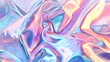 © Eireen - Abstract background with colourful iridescent holographic foil. Trendy 2yk fashion banner, pastel silver metallic wallpaper