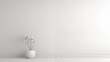 Mate and white modern minimalistic interior  background wall mockup 3d render