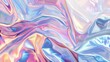 © Eireen - Abstract background with colourful iridescent holographic foil. Trendy 2yk fashion banner, pastel silver metallic wallpaper
