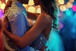 © Alina - Young happy couple dancing in club. Disco concept