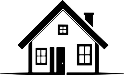 Real estate building or house icon isolated on white background