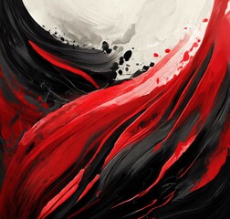 Wall Mural - Abstract red and black paint design background