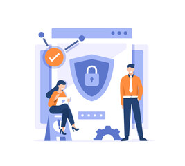 Wall Mural - database security, phishing, hacker attack concept. hackers stealing personal data