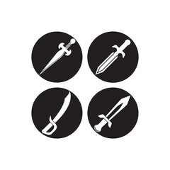 Canvas Print - Set of swords logo template vector icon illustration design