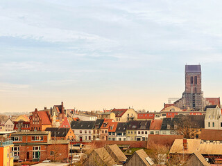 Wall Mural - Panoramic view of Wismar, Germany