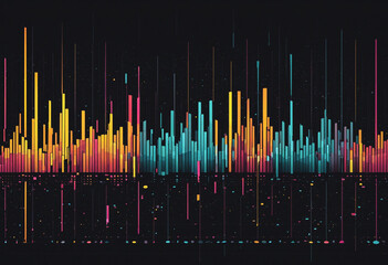 Wall Mural - Abstract illustration of colorful equalizer showing volume of sound. Sound wave. Generative AI