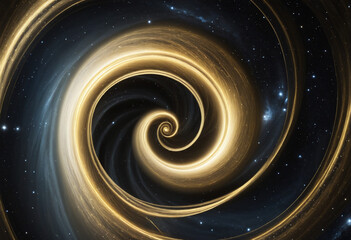 Wall Mural - space background with golden spiral. astrology and fantasy illustration. golden ratio. generative ai