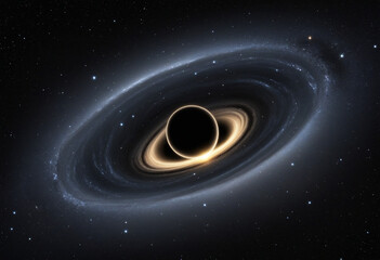 Wall Mural - illustration of a black hole. abstract space background. generative ai