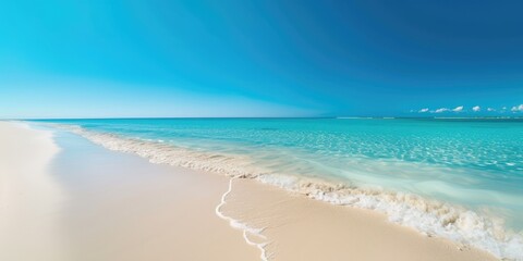 Wall Mural - Maldives paradise with white sandy beach and clear blue sky