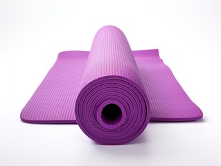 Sticker - Bright Yoga Mat Rolled Up Fitness Isolated on White Background AI Generated