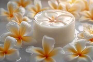 a delicate white candle, adorned with a single flower, nestled among a sea of colorful blooms, bring