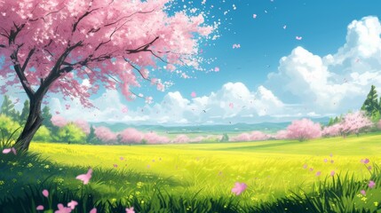 Wall Mural - Spring background with copy space