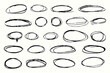 © DesignToonsy - Doodle pencil drawn oval circles. Grunge ovals and circles for highlighting