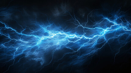 Wall Mural - a blue lightning bolt and dark background, in the style of ultra detailed, dazecore, chaotic energy