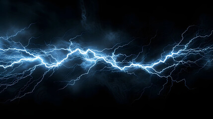 Poster - lightning storm on a black background, in the style of technological fusion