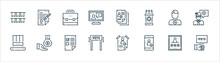 Voting Elections Line Icons. Linear Set. Quality Vector Line Set Such As Vote, Smartphone, Vote, Top Hat, Supporter, Briefcase, Document, Agreement.