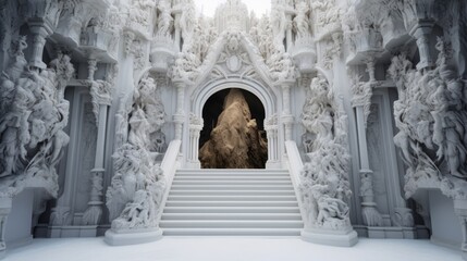 Wall Mural - the entrance of Valhalla made in marble white stone