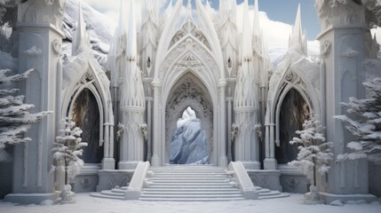 Wall Mural - the entrance of Valhalla made in marble white stone