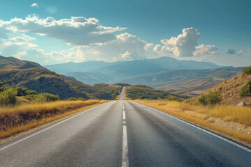 Wall Mural - a hyperlapse of a road trip, compressing hours of travel into a few minutes. concept of journey and 