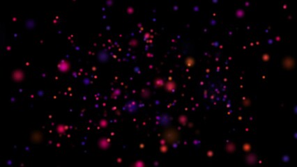 Wall Mural - colorful floating Particles Background Bokeh Lights Background on Black Background