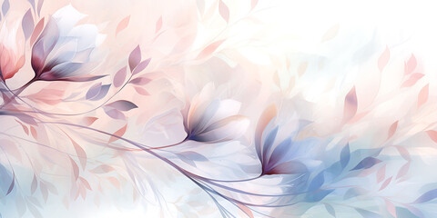 Wall Mural - Abstract floral background in pastel colors