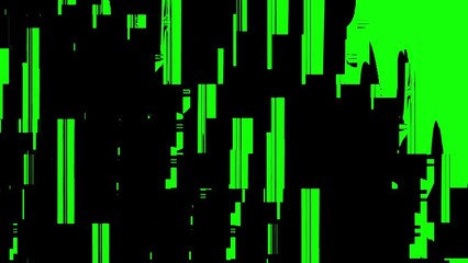 Aufkleber - Black and white pixel motion glitch effect on green chroma key background, cut out, overlay. Loop 4k