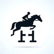 Silhouette icon of an equestrian sport