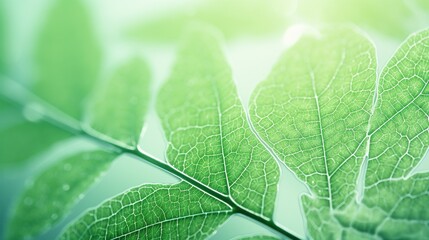 Wall Mural - close up of green leaf