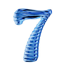 Fluted blue ice symbol. number 7