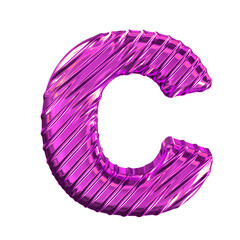 Ribbed purple symbol. letter c