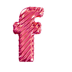 Ribbed pink symbol. letter f