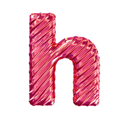 Ribbed pink symbol. letter h