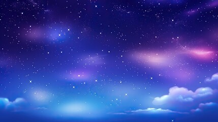 beautiful colorful evening cloudy sky with stars