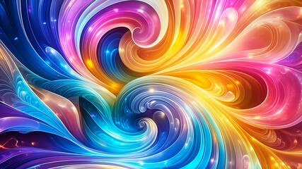 Wall Mural - abstract texture computer wallpaper and background with waves and curves in vivid colors. artistic p