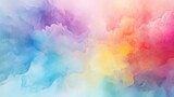 Fototapeta Tęcza - Beautiful wallpaper HD splash watercolor multicolor blue pink, pastel color, abstract texture colorful. Colorfull background watercolor. lettering background. Rainbow color, sky, brush strokes,