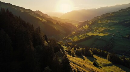 Canvas Print - sunrise in the mountains