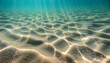 sun reflections underwater background, sandy sea floor with bubbles