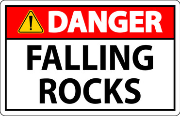 Wall Mural - Danger Sign, Falling Rocks