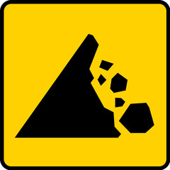 Wall Mural - Caution Falling Rocks Sign