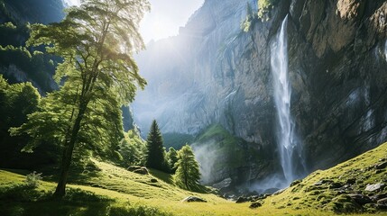 Sticker - waterfall in yosemite