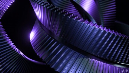 Wall Mural - 3d spiral twisting from metal lines. design. metal spiral with twisting knots in space. model of twi
