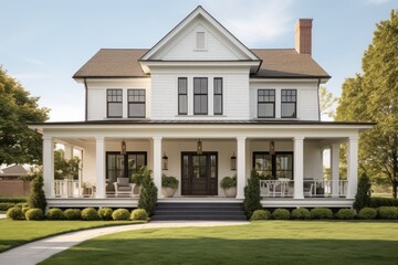 Exterior of a two story suburban neighborhood house