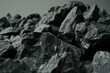 Pile of coal, close-up, selective focus, macro