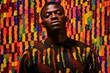 Portrait of a handsome african american man in a colorful shirt