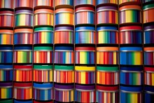 Colorful Tin Cans Of Paint,  Abstract Background
