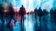 Business People Walking Commuter Travel Motion City, generative ai