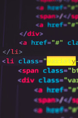 Wall Mural - developer screen with colored website programming code
