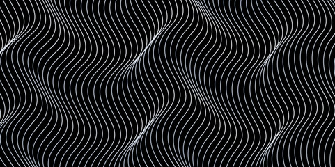 Poster - Abstract creative gray gradient colors in Dark background. Dynamic Wave lines with digital wireframe wave. curve flowing design. Concept of technology, digital, communication, science.	