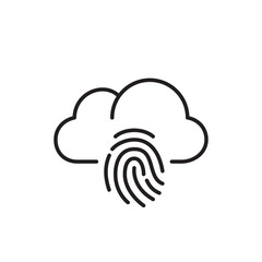 Wall Mural - fingerprint recognition. secure cloud-based biometric data storage. pixel perfect, editable stroke i