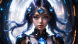 © artmozai - blue eyes cyborg girl